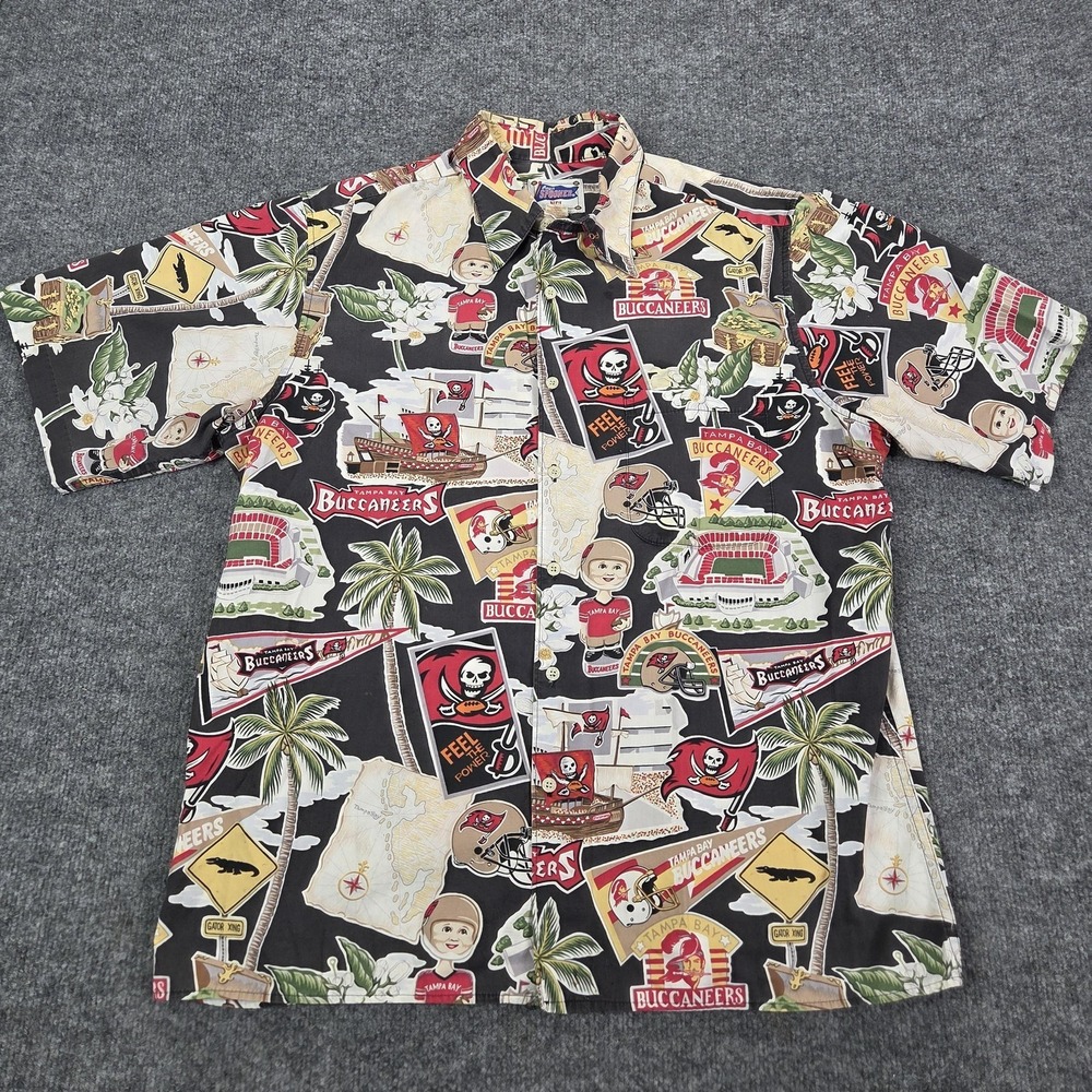 Tampa Bay Buccaneers Shirt Mens Large Multi NFL Football Hawaiian Reyn Spooner